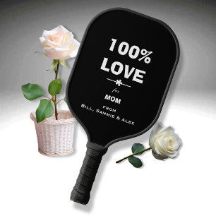 '100% LIEBE für Mama' von Names on Cool B & W Pickleball Schläger