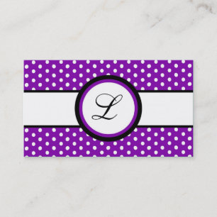 100 Lila White Punkt Pokadot Business Card Visitenkarte