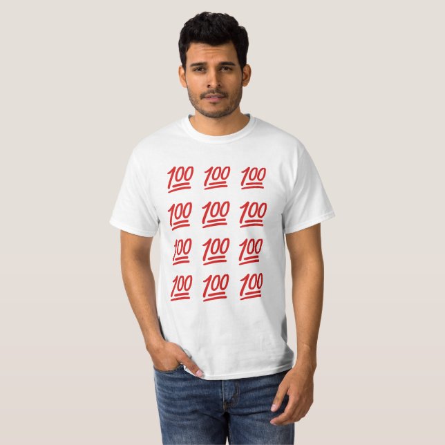 100 LIT-FEUER DES SHIRT-EMOJI T-Shirt (Vorne ganz)
