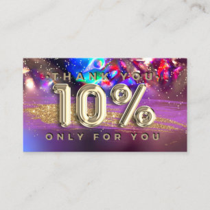 100 Logo QRCODE 10%OFF Dankeschön Gold Holograph Visitenkarte