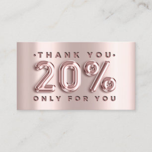 100 Logo QRCODE 20%OFF Code Rose Metal Pink Visitenkarte