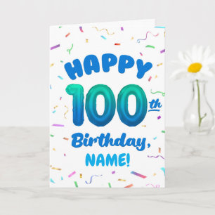 100. Luftballon-Nummer Benutzerdefinierter Name Ge Karte