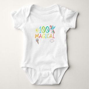100 Magical Days 100th Day of School Unicorn Teach Baby Strampler