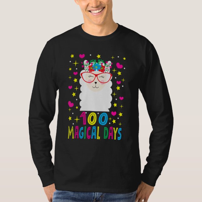 100 Magical Days   Llama Girl Happy 100th Day Of S T-Shirt (Vorderseite)