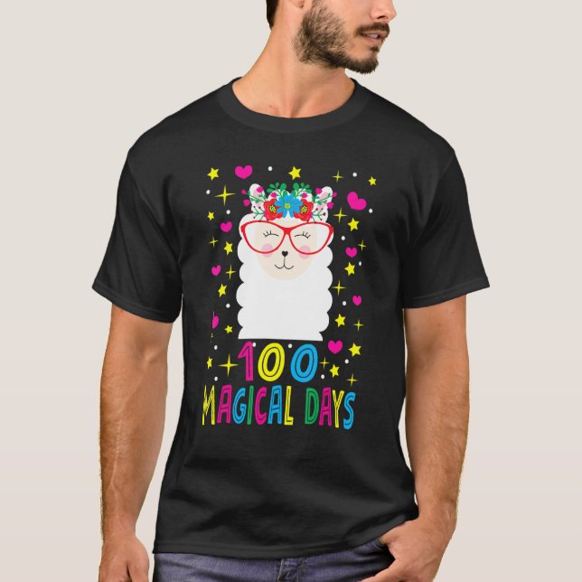 100 Magical Days   Llama Girl Happy 100th Day Of S T-Shirt (Vorderseite)