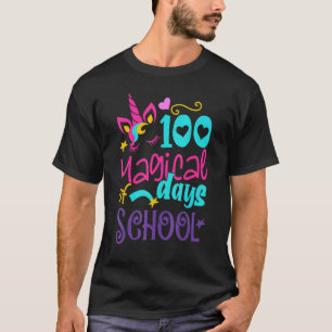 100 magische Tage der Schulmädchen-Einhorn-Lehreri T-Shirt