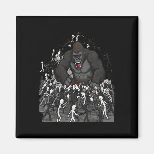 100 Männer gegen 1 Gorilla, Geschenk für ihn, Gori Magnet