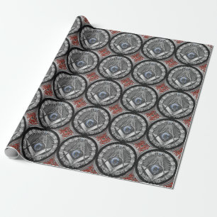 [100] Master Mason - Silver Square & Compasses Geschenkpapier