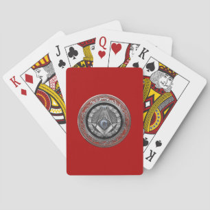 [100] Master Mason - Silver Square & Compasses Spielkarten