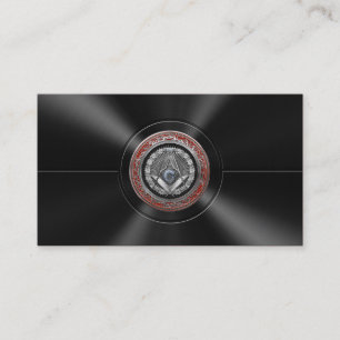 [100] Master Mason - Silver Square & Compasses Visitenkarte