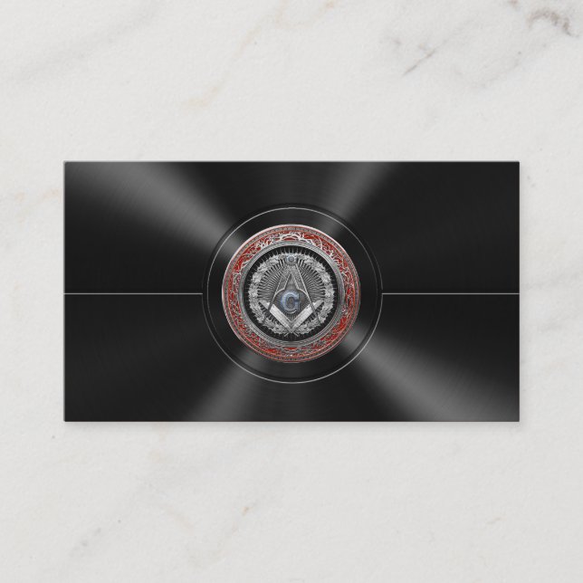 [100] Master Mason - Silver Square & Compasses Visitenkarte (Vorderseite)