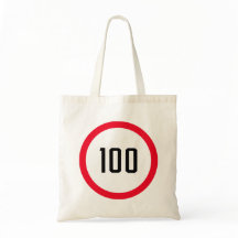 100 Max Speed Limit Red Sign | Budget Totbeutel