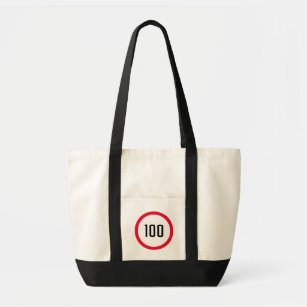 100 Max Speed Limit Red Sign   Impulse Tote Bag Tragetasche