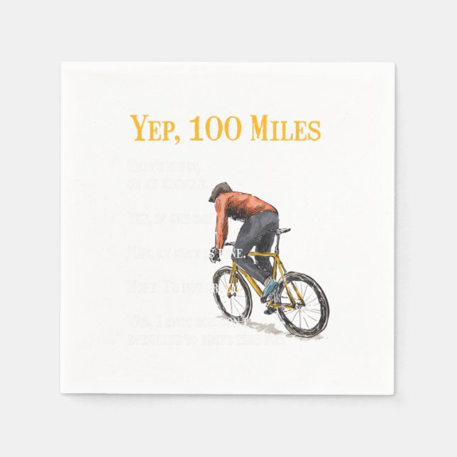 100 Meilen Fahrrad Fahrrad Fahrradverleih Serviette (Vorderseite)