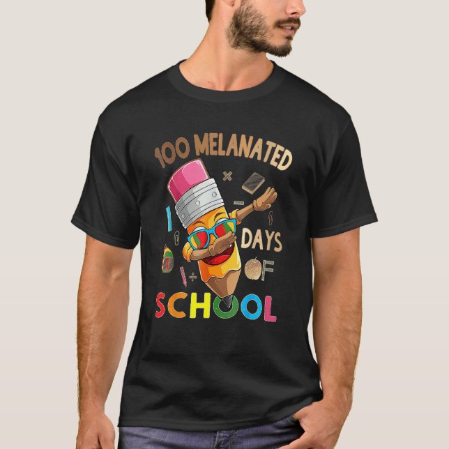 100 Melanated Days Of School African American Dabb T-Shirt (Vorderseite)