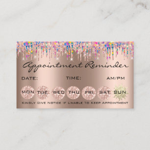 100 Nails Ernennung Erinnerung Holograph Rose Visitenkarte