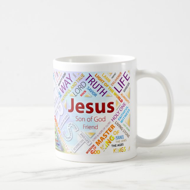 100 Namen von Jesus-Tasse Kaffeetasse (Rechts)