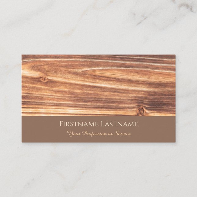 100% natürliches Bio Holz braun Visitenkarte (Vorderseite)