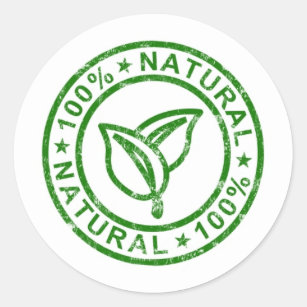100% Naturprodukt-Grün Runder Aufkleber