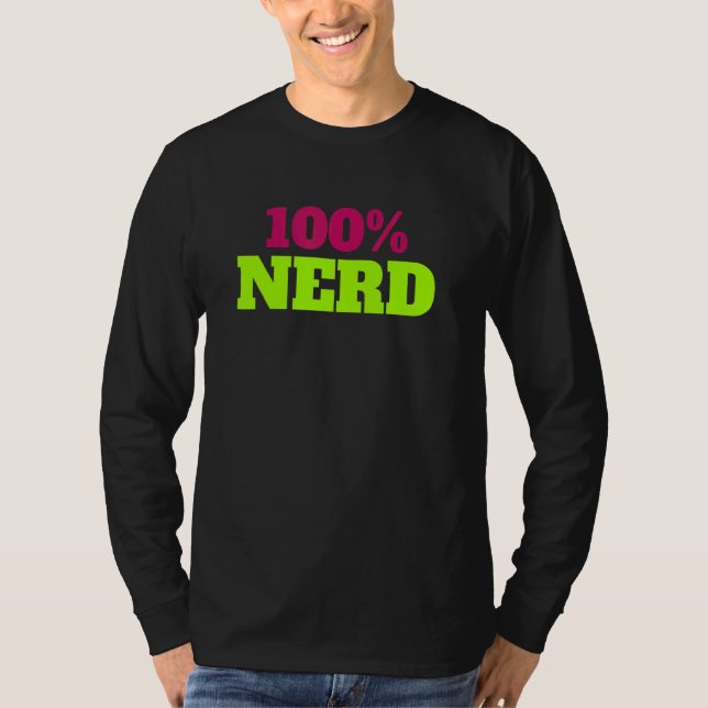 100 Nerd Bekleidung für Schwester Mama und Vater T-Shirt (Vorderseite)
