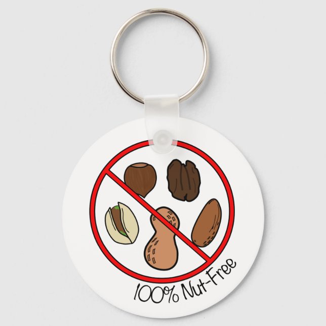 100 % Nut free (Baumnüsse und Erdnüsse) Schlüsselanhänger (Vorderseite)