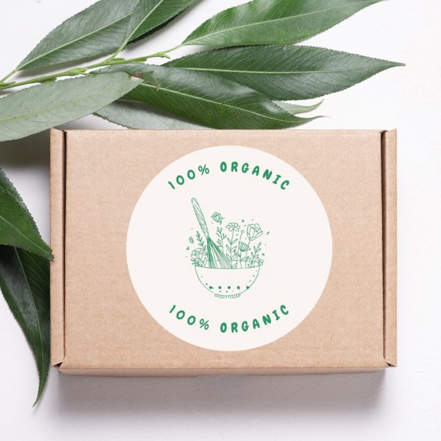 100% Organic Baking Flowers Runder Aufkleber (Von Creator hochgeladen)