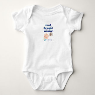 "100% Organic Trouble" Funny 3D Text Baby Bodysuit Strampler