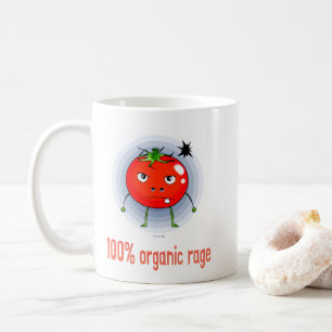 100% Organischer Ärger Lustige Wütende Tomate Kaffeetasse