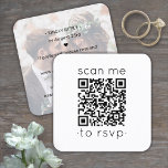 100 Pack QR UAWG Wedding Website Foto Umschließung Quadratische Visitenkarte<br><div class="desc">Teilen Sie eines Ihrer Verlobung- oder Hochzeitskarten mit und vereinfachen Sie die UAWG-Antworten mit schicken, modernen QR Code Quadratkarten. Auf der Kartenrückseite finden Sie alle Feierlichkeiten Ihrer Wahl, wie z.B. Anfahrtsbeschreibung, Website oder spezielle Wünsche. Das Bild und der gesamte Text sind einfach anzupassen, einschließlich der Formulierung "scanne mich auf uAwg"....</div>