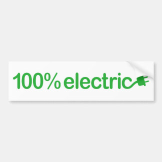 100 Percent Electric Car Vehicle EV  Autoaufkleber