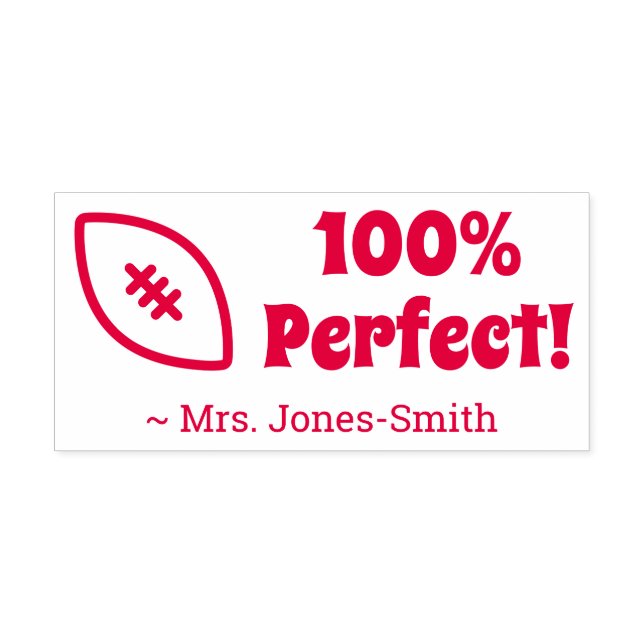 "100% Perfect!" + Name der Kautschuk-Briefmarke de Permastempel (Design)
