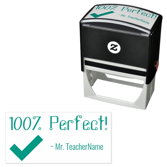 "100% perfekt!" Briefmarke eines Assistenten für G Permastempel (Beispiel)