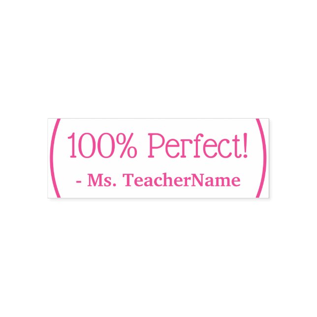 "100% perfekt!" Feedback von Educator Rubber Brief Permastempel (Design)