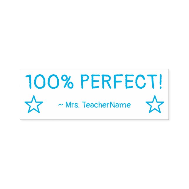 "100% PERFEKT!" + Instructor Name Kautschuk Briefm Permastempel (Design)