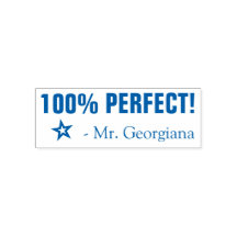 "100% PERFEKT!" Lehrerin Rubber Briefmarke