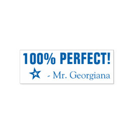 "100% PERFEKT!" Lehrerin Rubber Briefmarke Permastempel