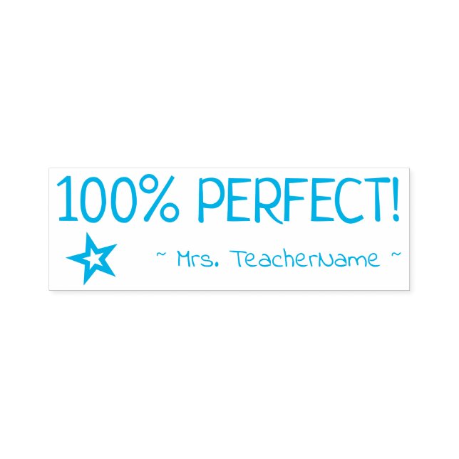 "100% PERFEKT!" + Name des Erziehers Stempel (Design)