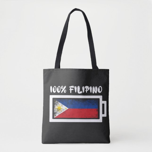 100 % philippinische Flagge Tasche (Vorderseite)