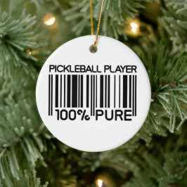 100% Pickleball-Player benutzerdefinierter Text Keramik Ornament