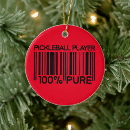 100% Pickleball-Player benutzerdefinierter Text Keramik Ornament