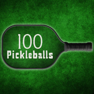 100 Pickleballs Signature-Stück in dunkelgrün Pickleball Schläger
