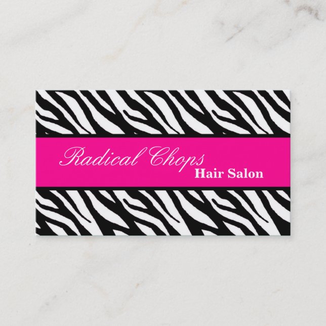 100 Pink Black Zebra Print Pattern Business Card Visitenkarte (Vorderseite)