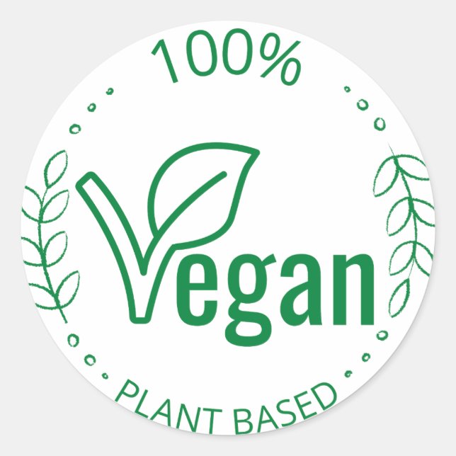 100% Plante Vegan autocollant (Devant)