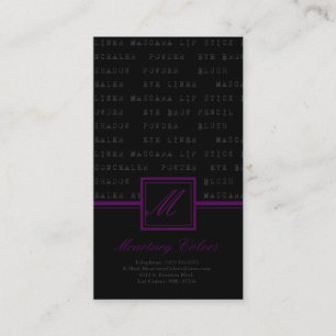 100 Plum violet maquiller les mots Artiste Carte d