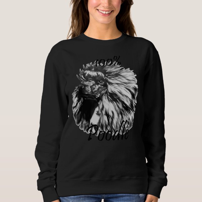 100 Poodle B&amp W Sweatshirt (Vorderseite)
