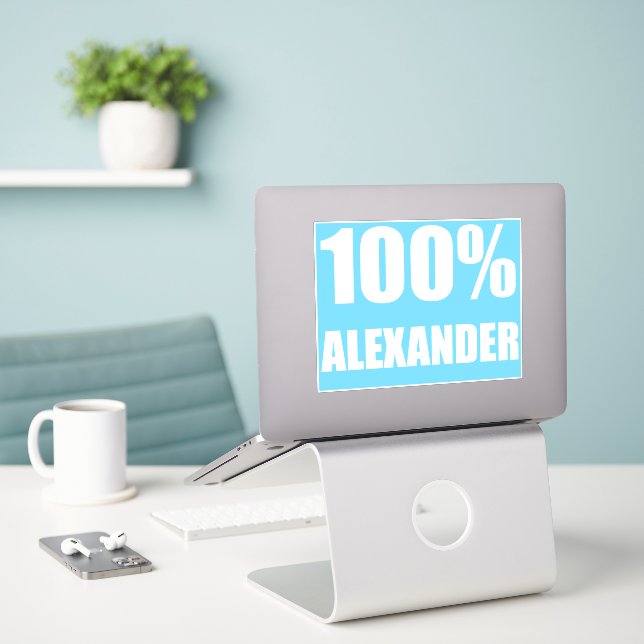 100 Prozent Alexander Name Aufkleber (Laptop auf Schreibtisch)