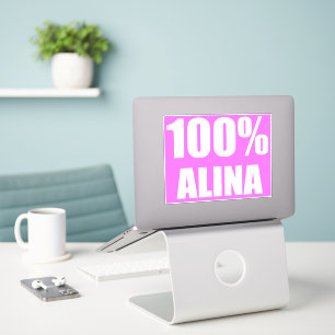 100 Prozent Alina Name Aufkleber