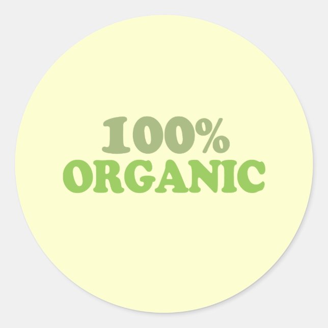 100 Prozent Bio Runder Aufkleber (Vorderseite)