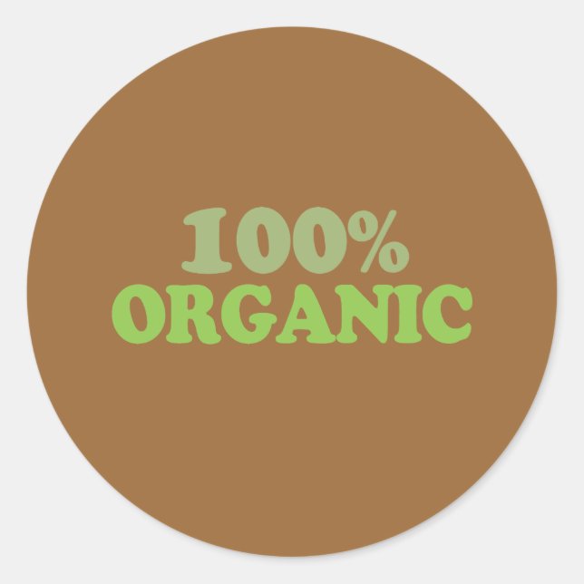 100 Prozent Bio Runder Aufkleber (Vorderseite)