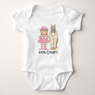 100 Prozent Blond Cowgirl und Pferd Baby Strampler